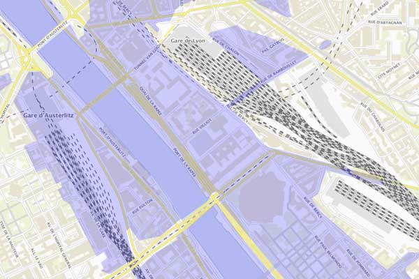 zone-inondable Gebiet Überschwemmungen Paris Gare de Lyon