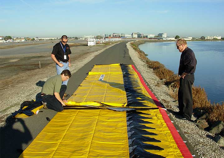 Straße Bank Hochwasserschutz